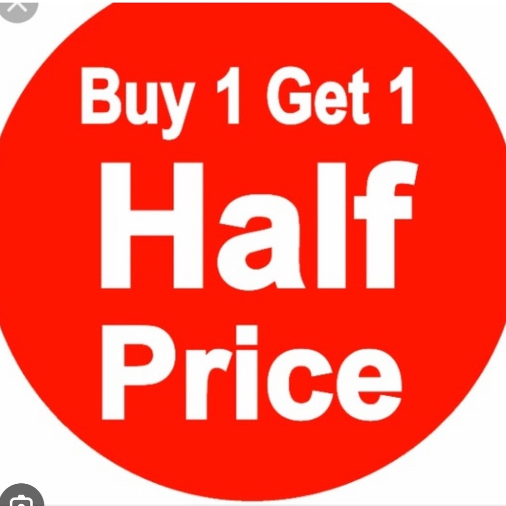 Buy one item get one item 1/2 off!! 🎁 Lower price item is the discounted item.